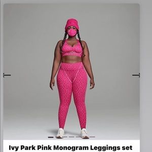 Ivy Park Pink Monogram Leggings Set